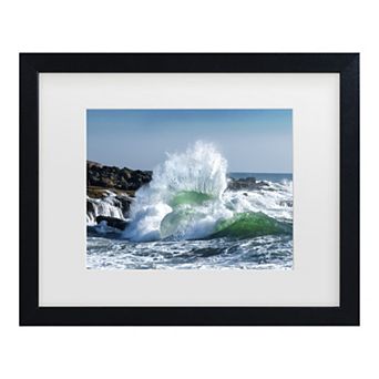 Trademark Fine Art Seascape 3 Black Matted Framed Wall Art