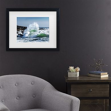 Trademark Fine Art Seascape 3 Black Matted Framed Wall Art