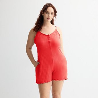 Plus Size Sonoma Goods For Life® Elevated Rib Pajama Romper