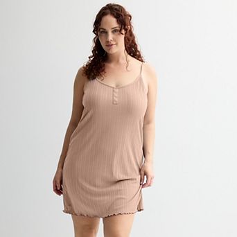 Plus Size Sonoma Goods For Life® Elevated Rib Pajama Dress