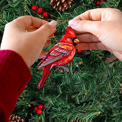 Forest Birds Wooden Christmas Ornaments Set Of 3 By G. Debrekht