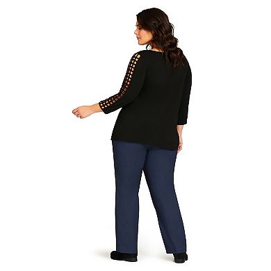 Avenue Women's Plus Size Petite Super Stretch Zip Pant