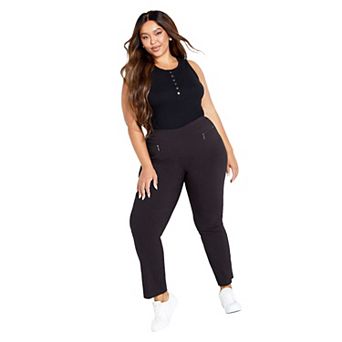 Avenue Women's Plus Size Petite Super Stretch Zip Pant