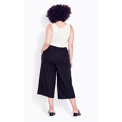 Avenue Women's Plus Size Wide Leg Crop Pant