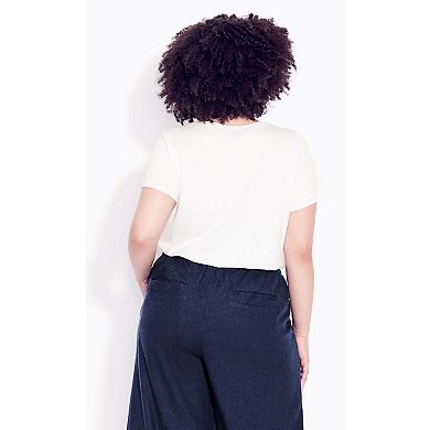 Avenue Women's Plus Size Wide Leg Crop Pant