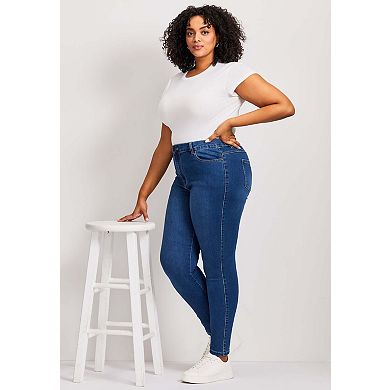 Avenue Women's Plus Size Tall Butter Denim Skinny Jean