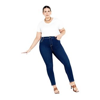 Avenue Women's Plus Size Tall Butter Denim Skinny Jean