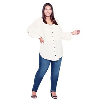 Avenue Women's Plus Size Tall Butter Denim Skinny Jean