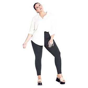 Avenue Women's Plus Size Tall Pima High Rise Legging