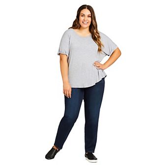 Avenue Women's Plus Size Petite Hi Rise Straight Jegging