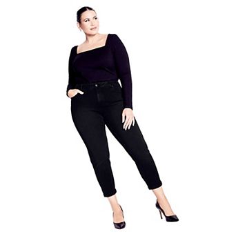 Avenue Women's Plus Size Denim Girlfriend Stretch Jean