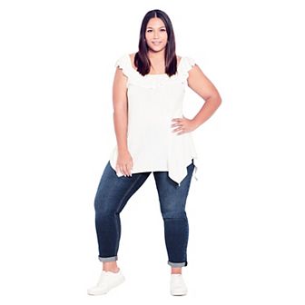 Avenue Women's Plus Size Denim Girlfriend Stretch Jean