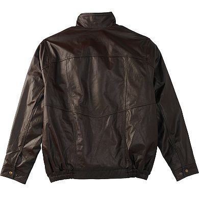 KingSize Men's Big & Tall Leather Bomber Jacket