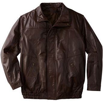 KingSize Men's Big & Tall Leather Bomber Jacket