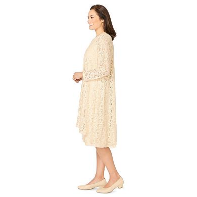 Woman Within Plus Size 2 Piece Lace Jacket Dress