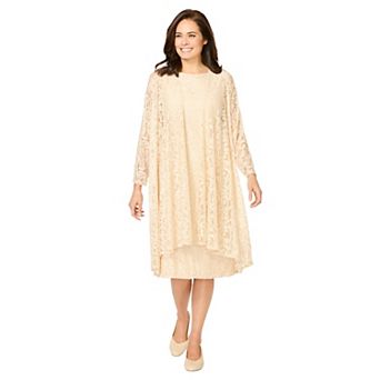 Woman Within Plus Size 2 pc Lace Jacket Dress