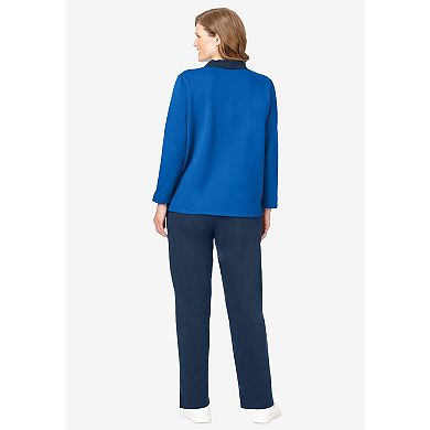 Woman Within Plus Size 2-Piece Fleece Polo Set