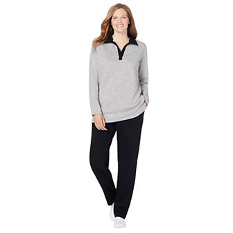 Woman Within Plus Size 2 pc Fleece Polo Set