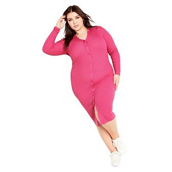 Avenue Women's Plus Size Scarlett Rib Dress