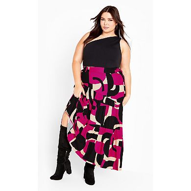 Avenue Women's Plus Size Saskia Tiered Skirt