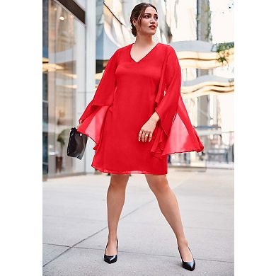 Avenue Women's Plus Size Nina Cape Dress