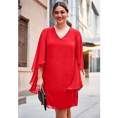 Avenue Women's Plus Size Nina Cape Dress