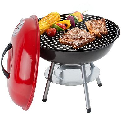 Aramco Bbq-r14r Bbq Grill & Lid, Large, Black/red