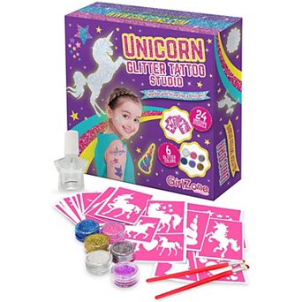 Girlzone 33 Fun Pieces Unicorn Glitter Tattoo For Kids