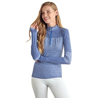 Women's Quarter Zip-Up Front Jacket with Thumb Holes - Great for Layering