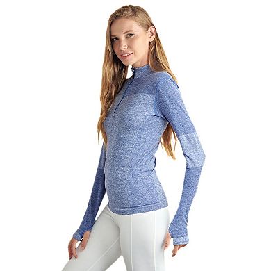 Women's Quarter Zip-Up Front Jacket with Thumb Holes - Great for Layering