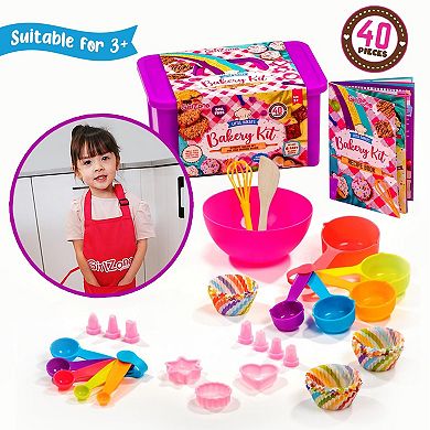 Little Baker's Bakery Set With Baking Utensils, Apron And Recipes - 40 Pieces