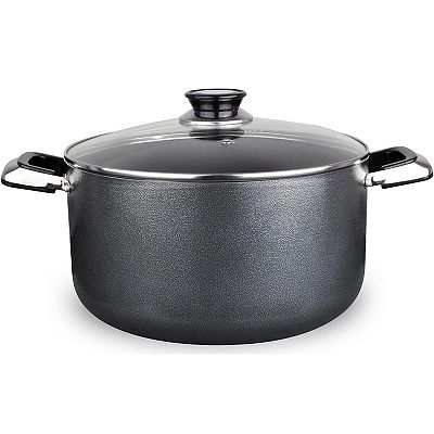 Alpine Cuisine 24 Qt Non-stick Stock Pot With Tempered Glass - Main Image