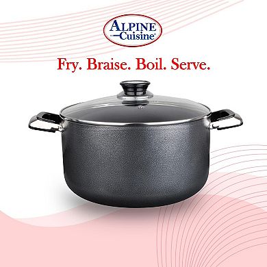 Alpine Cuisine 24 Qt Non-stick Stock Pot With Tempered Glass & Carrying Handles, Multi-purpose Use