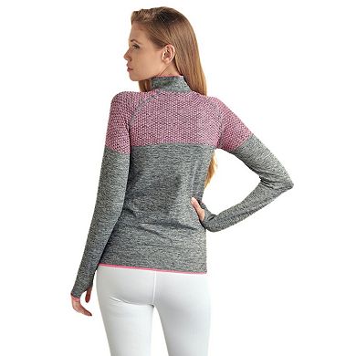 Women's Colorful Full Zipper Jacket with Thumb Holes - Perfect for Spring & Fall