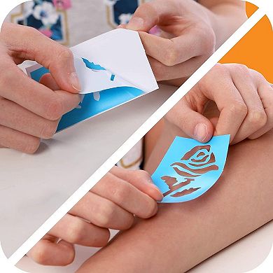 33-Piece Glitter Tattoo Set for Kids with 24 Stencil Designs, Holiday Gifts