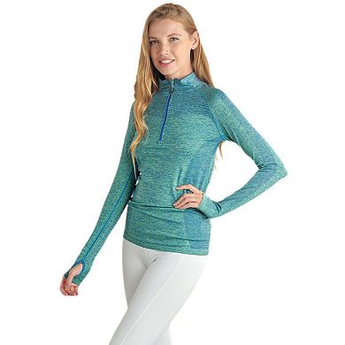 Women's Seamless Half Zipper Jacket with Thumb Holes - Great for Fall