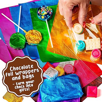 Little Chocolate Making Kit With Candy Bar Molds, Lolly Sticks And Wrappers