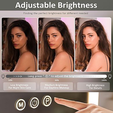 VANITII Hollywood Mirror With LED Light 12''X 16'' Adjustable Brightsness USB Port