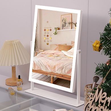 VANITII Hollywood Mirror With LED Light 12''X 16'' Adjustable Brightsness USB Port