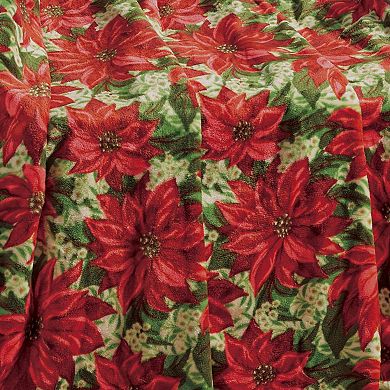 Christmas Plush Decorative Poinsettia Machine Washable Throw