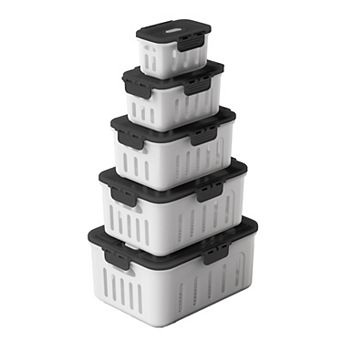 5 pc Food Storage Box Set - Airtight, Bpa-free, Stackable Kitchen Storage Container