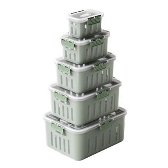 5 pc Food Storage Box Set - Airtight, Bpa-free, Stackable Kitchen Storage Container