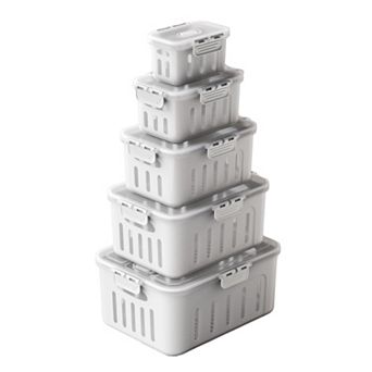 5 pc Food Storage Box Set - Airtight, Bpa-free, Stackable Kitchen Storage Container
