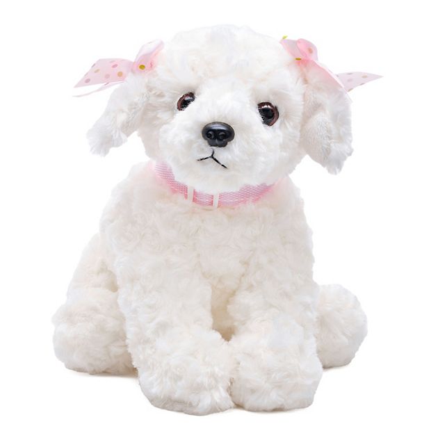 Sassy Plush Stuffed Animal White Puppy Dog 10 Inches