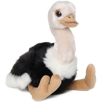 Ollie The Ostrich: Hand-sewn 9" Tall Stuffed Ostrich With Ultra-soft Feathers