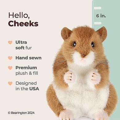 Cheeks Plush Stuffed Hamster, Stuffed Hammy, Ultra-Soft 6 Toy, For Ages 1-14