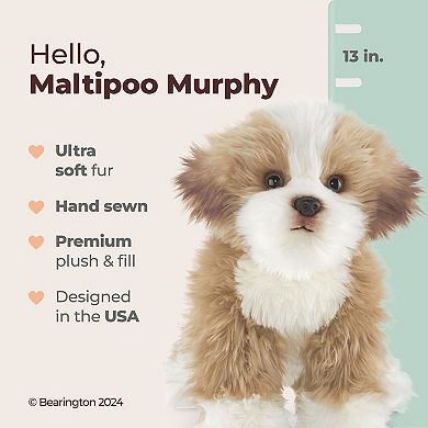 Murphy Plush Maltipoo Stuffed Animal Puppy Dog, 13", For Ages 3-14