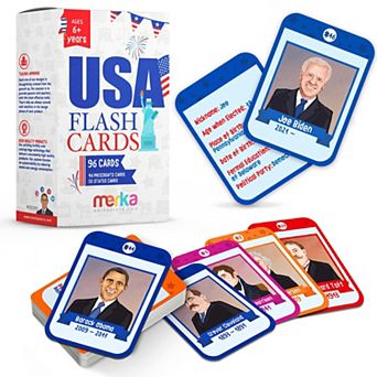 Presidents, States And Capitals Flash Cards For Kids - 50 States & 46 Presidents