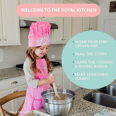 Princess Chef Gift Set, Hat And Apron For Kids Girls Age 3 - 7 Years Old