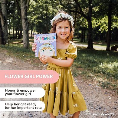 Flower Girl Gift Set, Book With Floral Crown Headband Headpiece In Gift Box